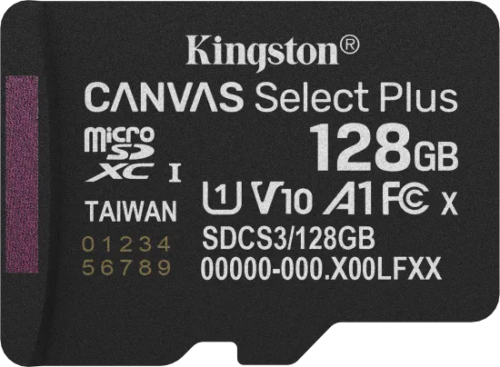 Card de memorie Kingston Canvas Select Plus Gen3 Micro-SDXC, 128 GB, Class 10