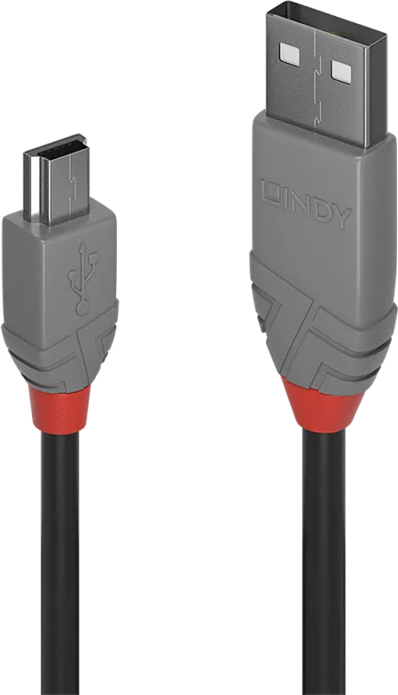 Cablu Lindy USB 2.0 Type A to Mini-B, USB A/ Mini USB, 3 m, Negru