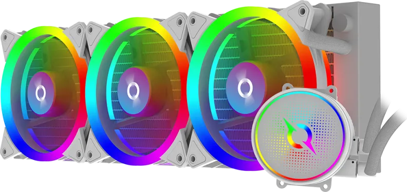 Cooler Procesor Aqirys Aquarius 360 AIO, Lichid, 3 ventilatoare, aRGB, Alb