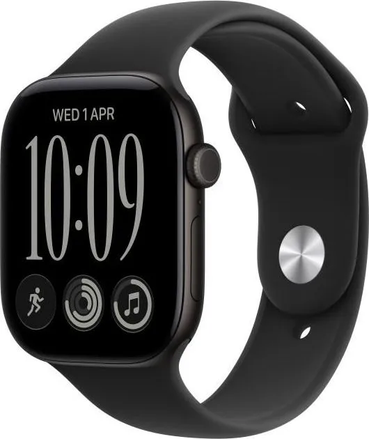 Apple Watch Series 12 GPS 42mm Black Aluminium Case with Black Sport Band - M/L