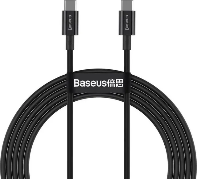 Cablu Baseus Superior CATYS-C01, USB C/ USB C, 2 m, Negru