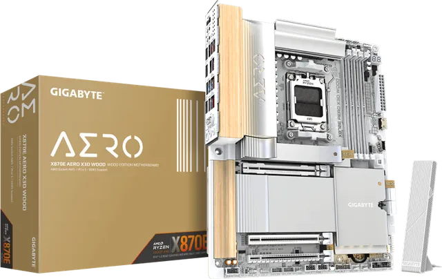 Placa de baza Gigabyte X870E AERO X3D WOOD, Socket AM5, DDR5, ATX