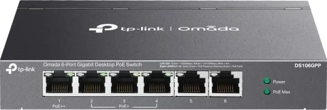 Switch TP-Link Omada DS106GPP, Gigabit, 6 porturi, PoE