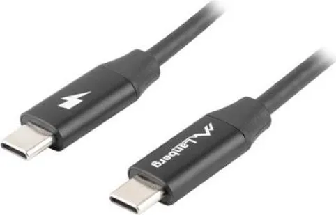 Cablu USB Lanberg CA-CMCM-40CU-0010-BK, USB C/ USB C, 1 m, Negru