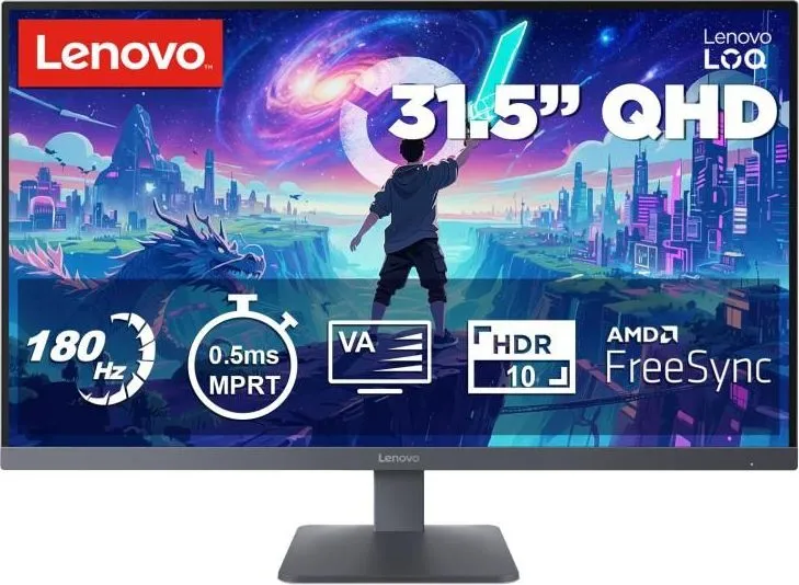 Monitor Gaming Lenovo LOQ 32Q-10, 31.5", 2560 x 1440 pixeli, Grey