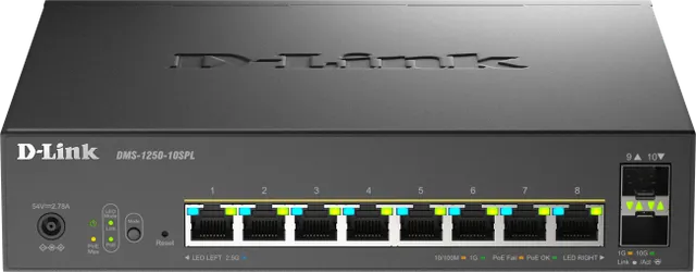 Switch D-Link DMS-1250-10SPL, 8 porturi Gigabit, 2 porturi SFP+