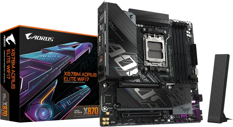 Placa de baza Gigabyte X870M Aorus Elite WIFI7, Socket AM5, DDR5, Micro-ATX
