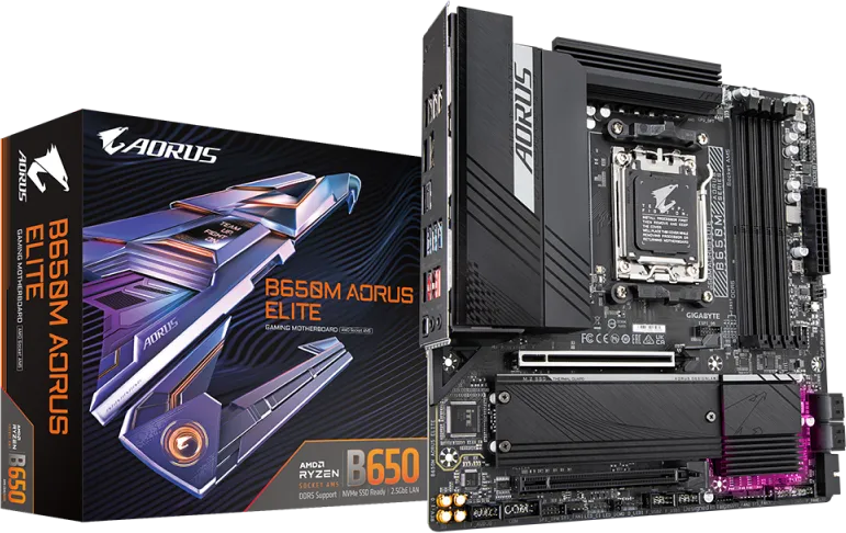 Placa de baza Gigabyte B650M Aorus Elite, Socket AM5, DDR5, Micro-ATX