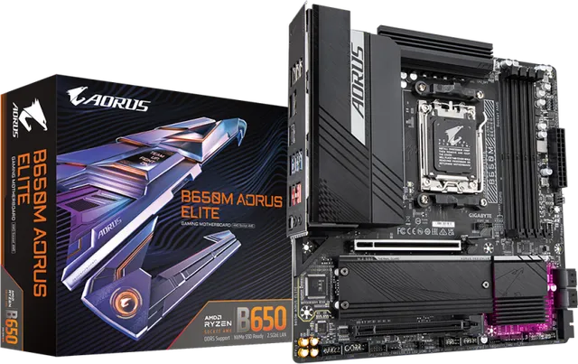 Placa de baza Gigabyte B650M Aorus Elite, Socket AM5, DDR5, Micro-ATX