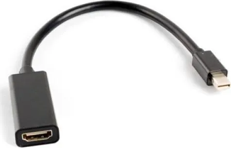 Cablu Lanberg AD-0005-BK, Mini DisplayPort/ HDMI, 20 cm, Negru