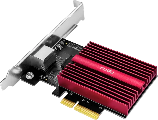 CUDY PCI Express Adapter 10Gbps, Marvell AQC113R, 10G/5G/2.5G/1000M/100M/10M Auto Adaptiv, PCI express 3.0 x4