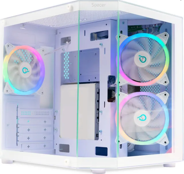 Carcasa Spacer Aquarium, RGB, Micro Tower, White