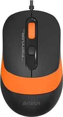 Mouse A4TECH Fstyler FM10, 1600 dpi, negru/portocaliu