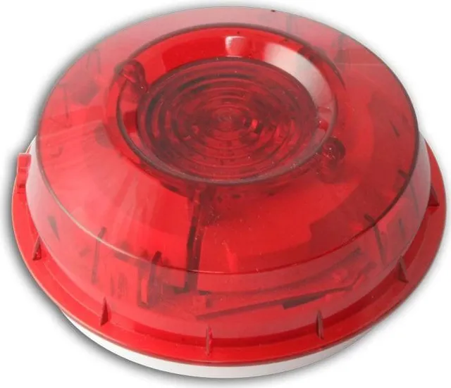 Honeywell Strobe inteligent montat pe perete cu lentila rosie si izolator incorporat, WST-PR-I05
