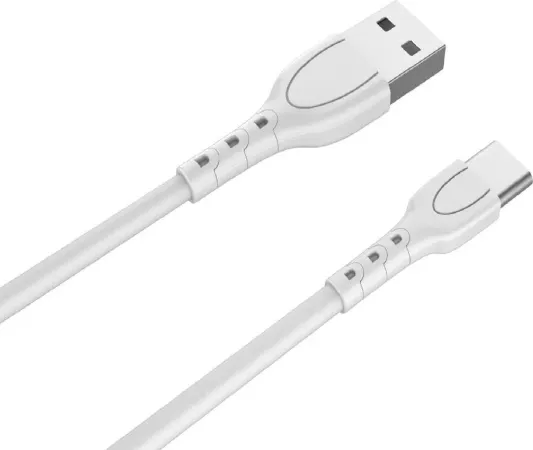 Cablu Lemontti Fast-Charge, USB A/ USB C, 0.5m, Alb