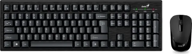 Kit wireless tastatura si mouse Genius KM-8101, taste numerice, negru, Romanian