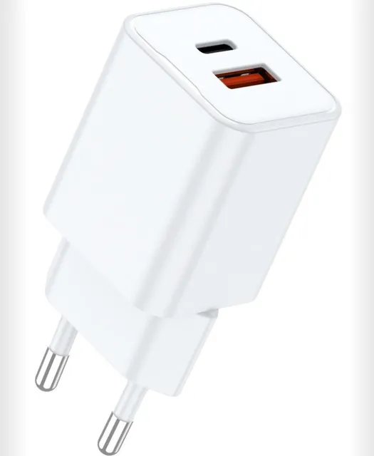 Lemontti Încărcător Rețea GaN Dual Port 30W 1x USB-C 1x USB-A Alb