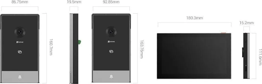 KIT Videointerfon Smart HOME 2MP Monitor color 7" touch Smart RFID Unlock Supports Dual-Band Wi-Fi 6
