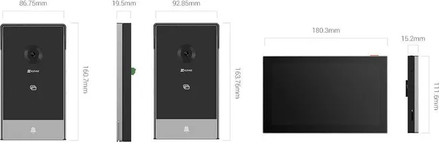 KIT Videointerfon Smart HOME 2MP Monitor color 7" touch Smart RFID Unlock Supports Dual-Band Wi-Fi 6