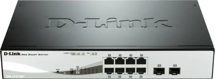 Switch D-Link DGS-1210-08P, 8 port, 10/100/1000 Mbps