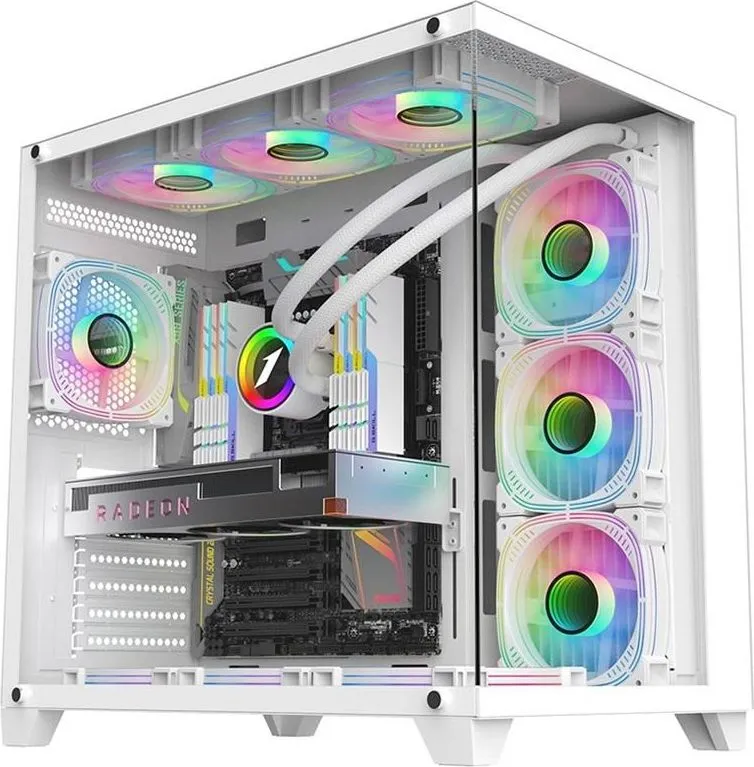Carcasa 1st Player MV8 TP, RGB, Cube Tower, White