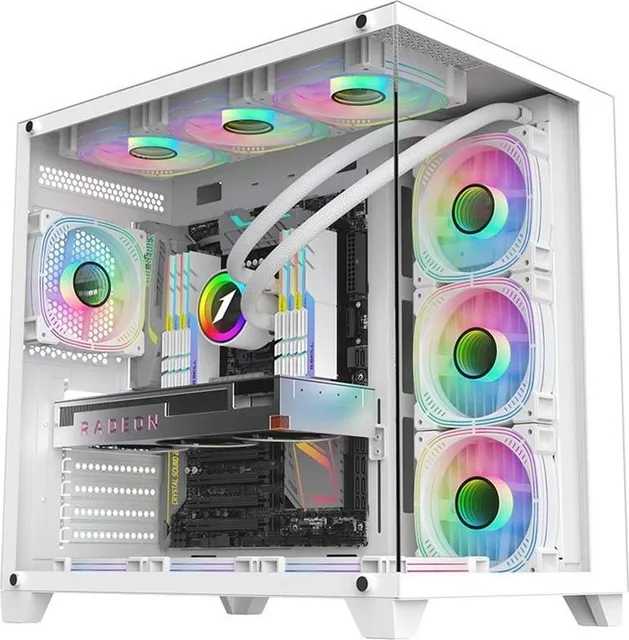 Carcasa 1st Player MV8 TP, RGB, Cube Tower, White
