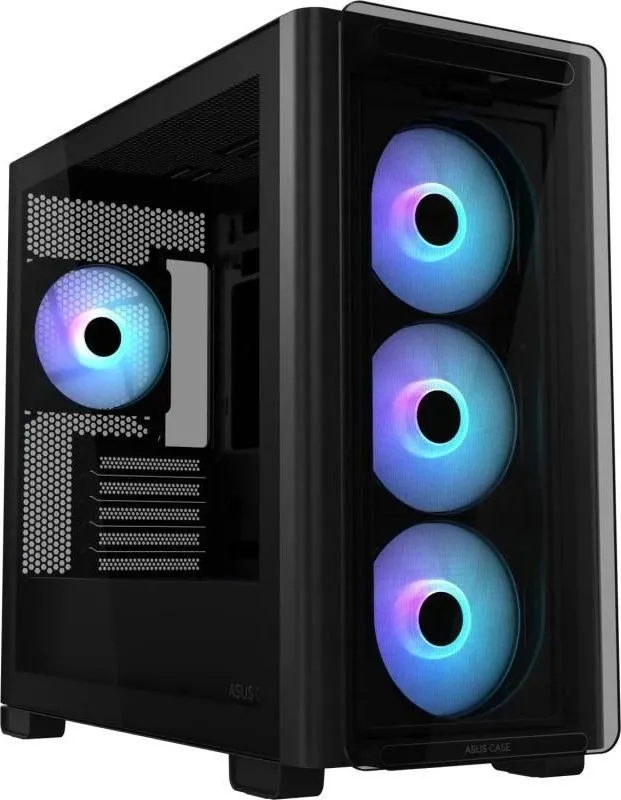 Carcasa ASUS A23 PLUS TG ARGB Black, RGB, Mid Tower, Black