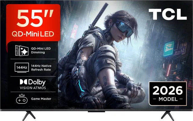 Televizor TCL QD-MiniLED 55T8D, 139 cm, Smart, Google TV, 4K Ultra HD, 144Hz (Model 2026)