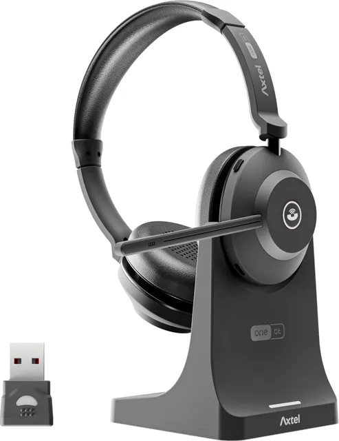 Casti Head-band Axtel AXH-ONEBTD-CB, Wireless, Noise-Canceling, Negru