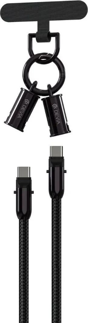 Cablu Devia Extreme Speed, USB C/ USB C, 0.3m, Negru