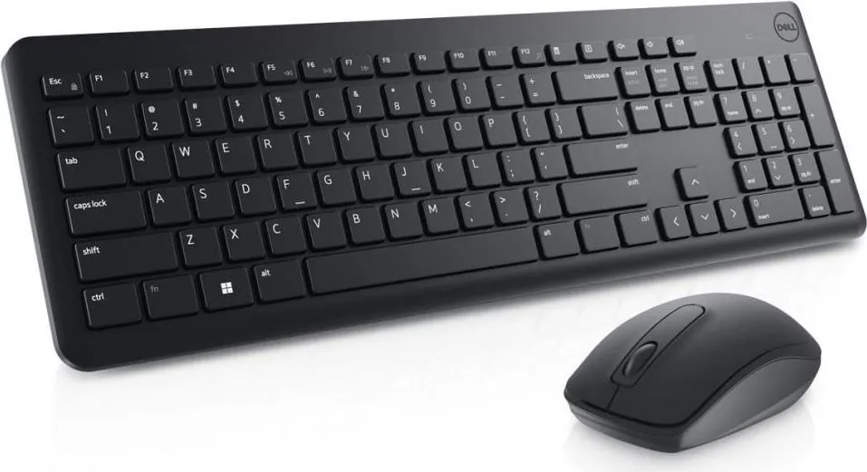 Kit Wireless tastatura si mouse Dell KM3322W, taste numerice, Negru, Romanian