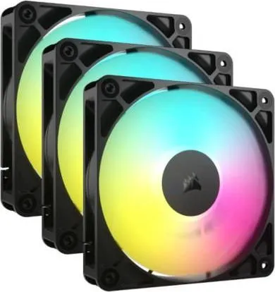 Ventilator Carcasa Corsair RS120 ARGB, 12 cm, 2100 RPM, 3 ventilatoare, RGB, Negru