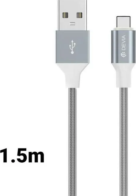Cablu Devia Gracious, USB C/ 2 x USB C, 1.5m, Gri