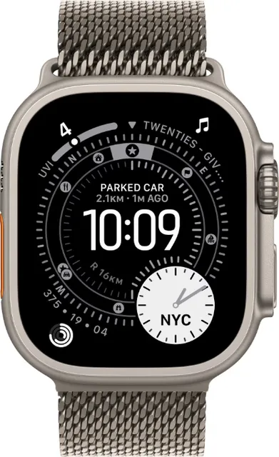 Apple Watch Ultra 3 GPS + Cellular 49mm Natural Titanium Case with Natural Titanium Milanese Loop - Large
