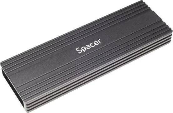 Rack extern Spacer, pt. SSD M.2 PCIe NVME, interfata PC USB 3.1 Type C, Striat, aluminiu, negru