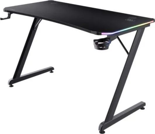 Birou gaming Trust GXT 709 Luminus, iluminare RGB, greutate 15.5 kg, greutate maxima 150 kg, negru