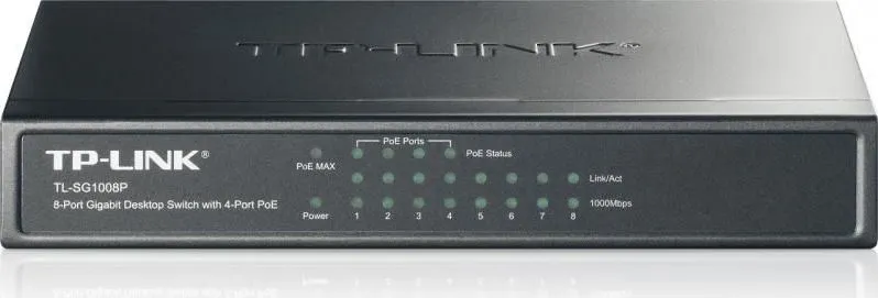 Switch TP-Link TL-SG1008P, 8 port, 10/100/1000 Mbps