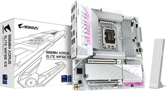Placa de baza Gigabyte B860M Aorus Elite WF6E ICE, Socket 1851, DDR5, Micro-ATX