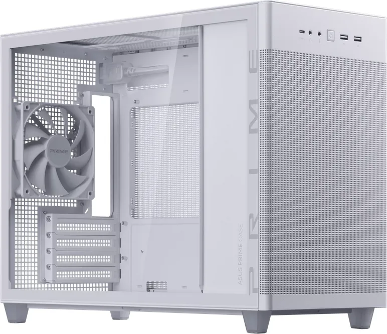 Carcasa ASUS AP201 Prime CASE TG White, Mini Tower, White