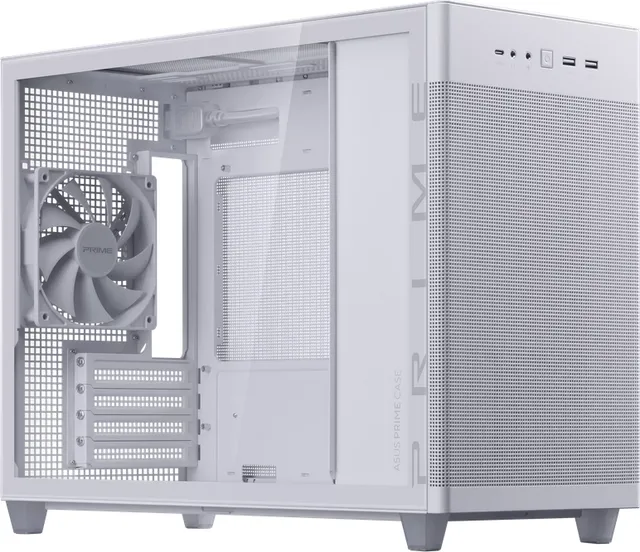 Carcasa ASUS AP201 Prime CASE TG White, Mini Tower, White