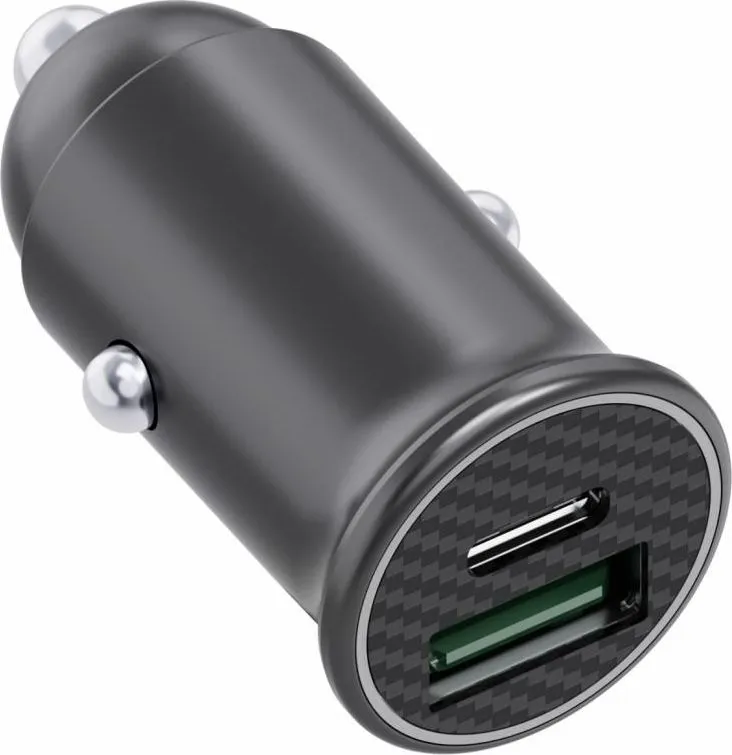Incarcator AUTO Serioux 60W 12V, Alimentator/încărcător auto cu USB, Ieșire USB-C & USB-A