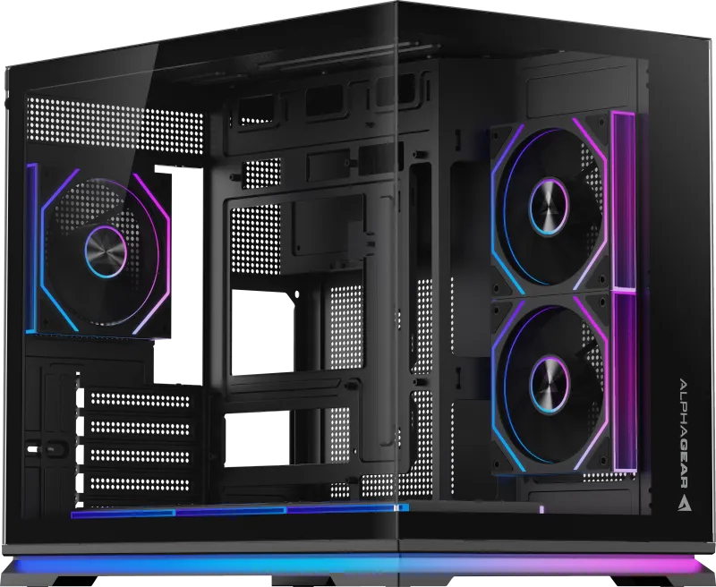 Carcasa Alphagear Ironclad mark 2, RGB, Micro Tower, Black