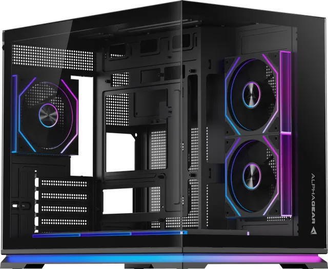 Carcasa Alphagear Ironclad mark 2, RGB, Micro Tower, Black