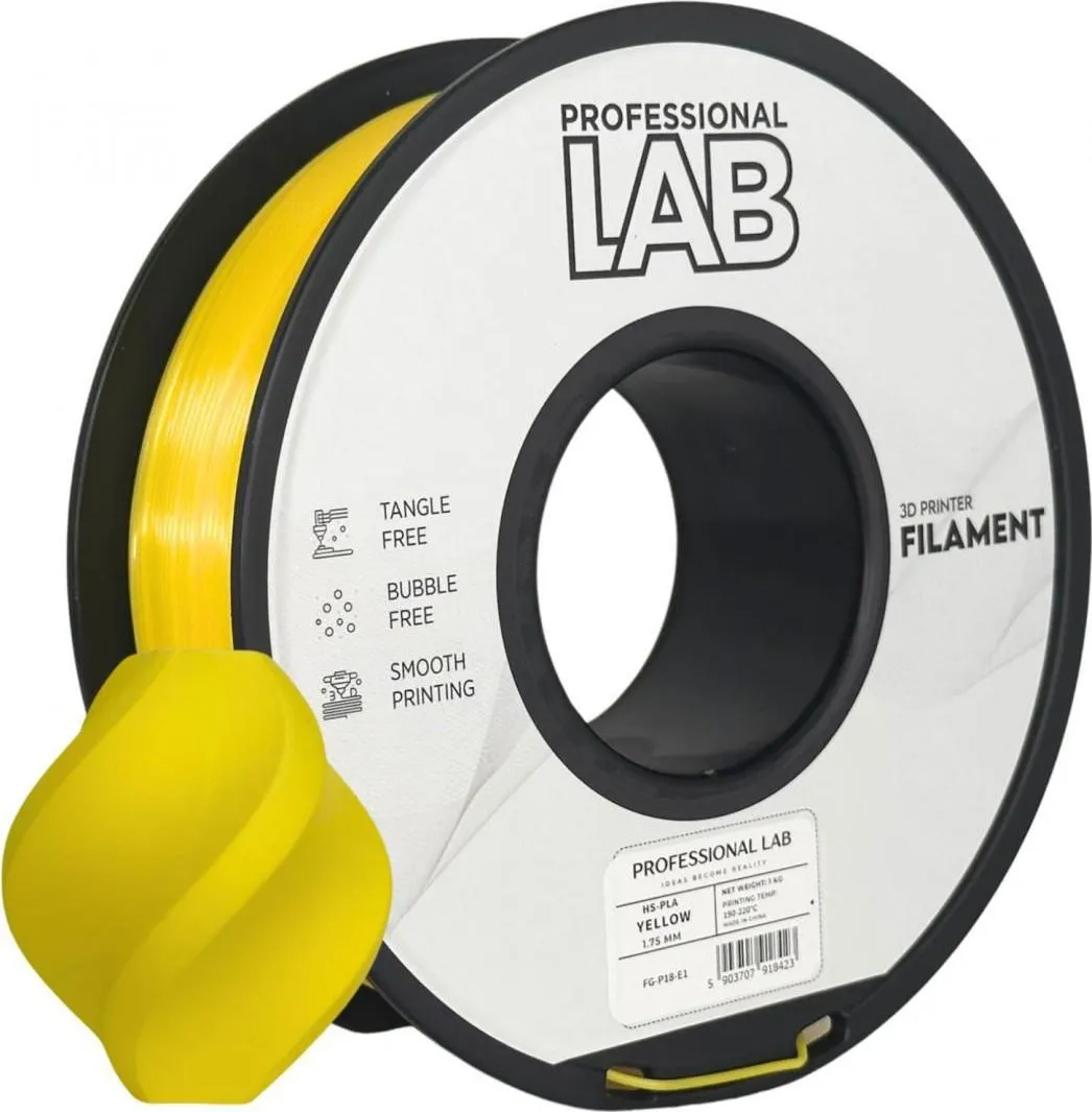 Filament 3D Proffesional Lab, Diamentru 1.75mm, Galben