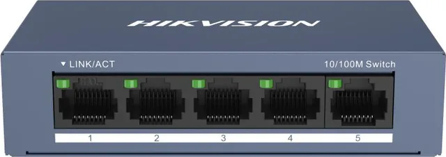 Switch Hikvision DS-3E0105-O: 5 × 10/100 Mbps RJ45 Port, tensiune alimentare 5 VDC, 1A