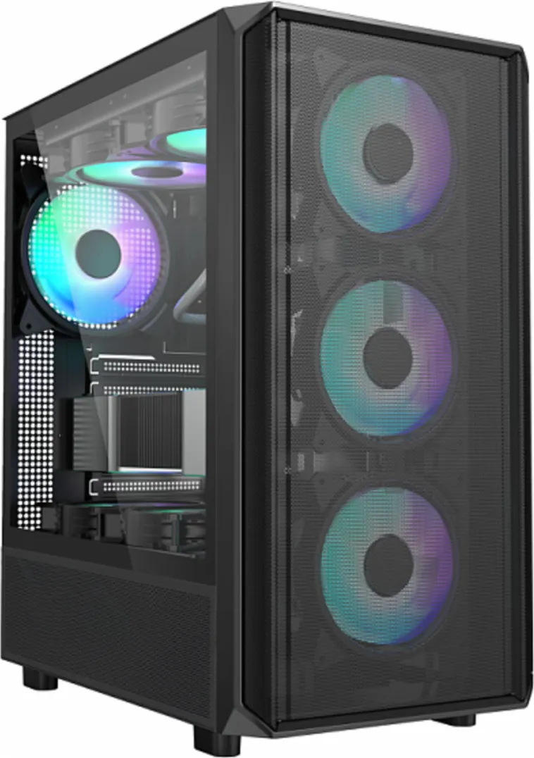 Carcasa gaming Serioux Vanguard, fara sursa, tip middle tower, capac superior cu filtru magnetic de praf