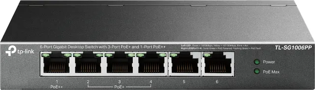 Switch TP-LINK Gigabit TL-SG1006PP, 6 porturi, PoE