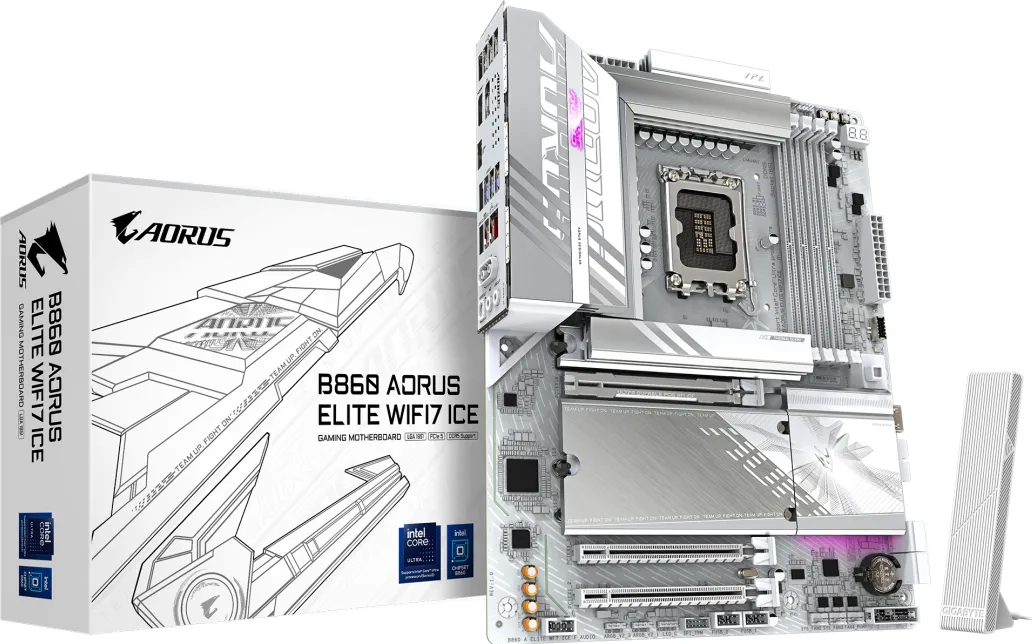 Placa de baza Gigabyte B860 Aorus Elite WIFI7 ICE, LGA 1851, DDR5, ATX