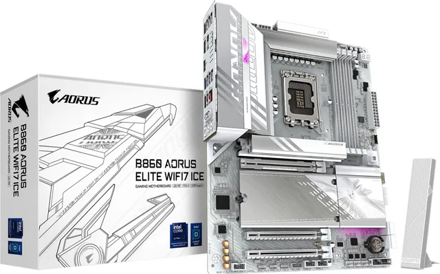 Placa de baza Gigabyte B860 Aorus Elite WIFI7 ICE, LGA 1851, DDR5, ATX