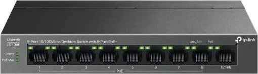 9-Port 10/100 Mbps Desktop Switch with 8-Port PoE+